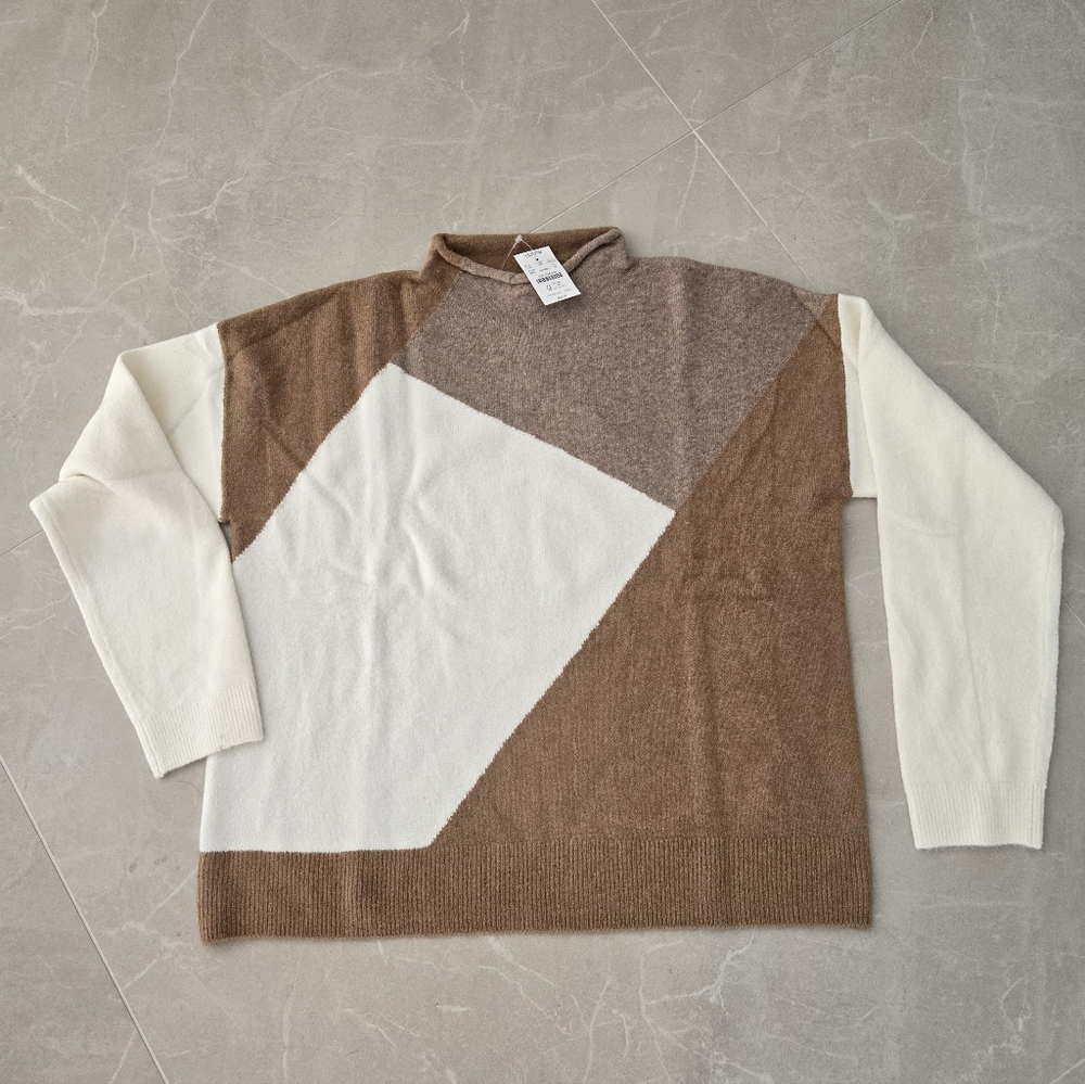 J. Crew Factory Womens Sweater - Brown, White, Cream